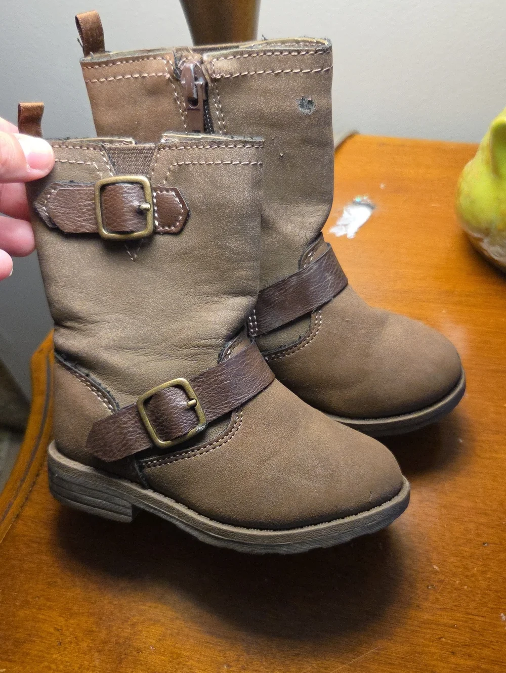 Carter's Brown Faux-Leather Buckle Ankle Boots